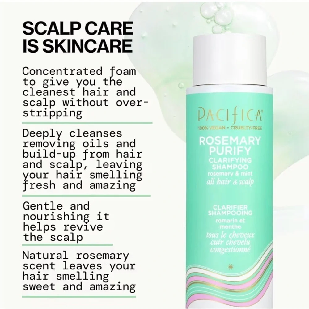 🌿 Pacifica Rosemary Purify Clarifying Shampoo — Full-Size, 12 oz (Sealed) 🌿